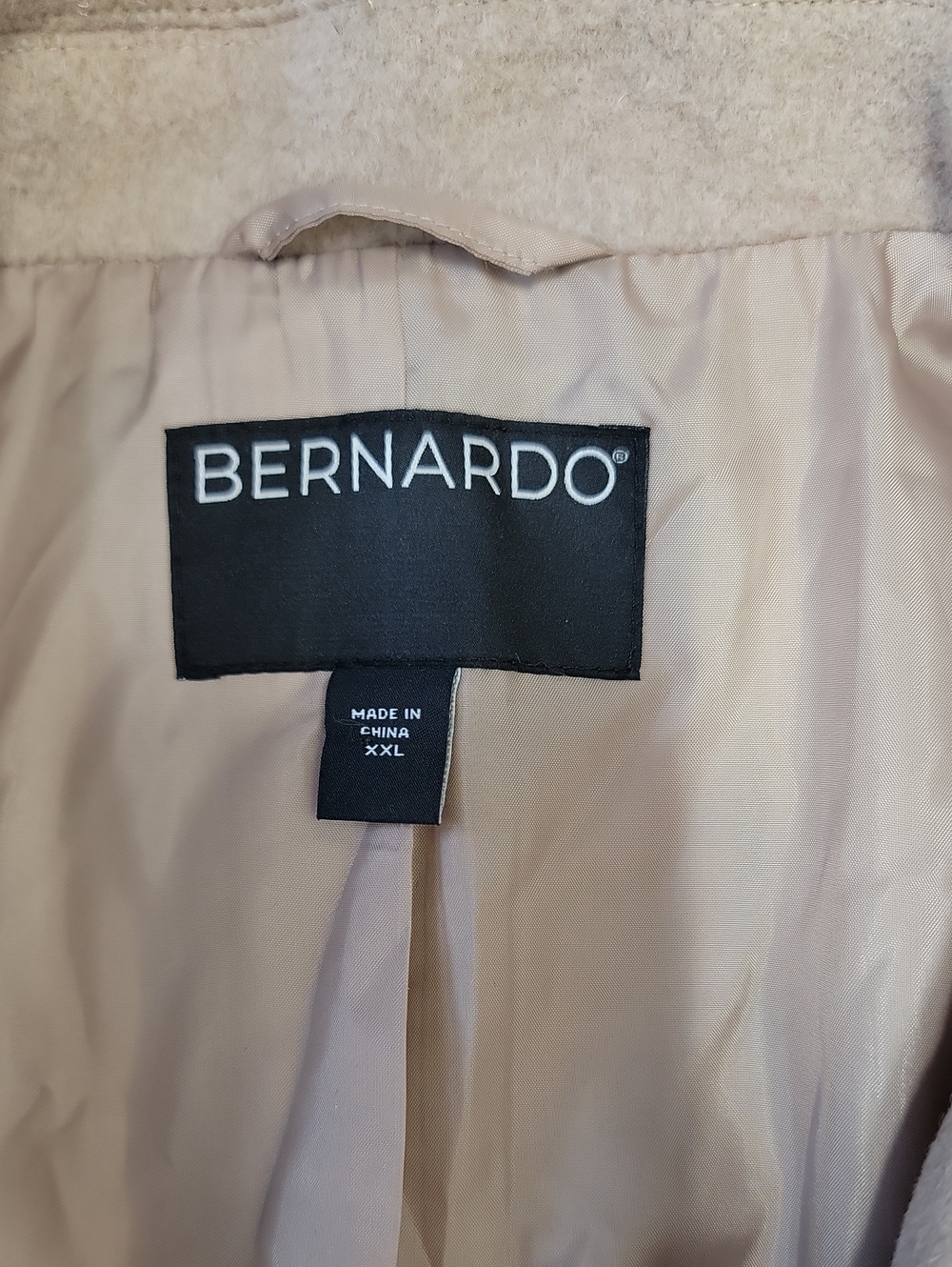Bernardo Cream Long Wool-Blend Double-Breasted Belted Trench Coat Sz XXL - Picture 5 of 16